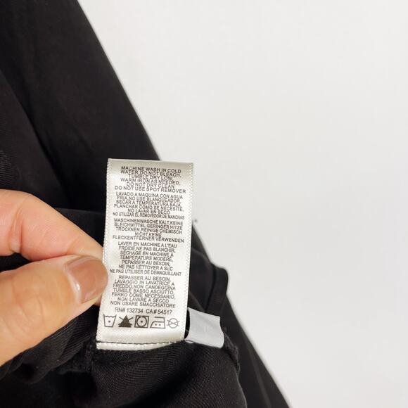 New Evereve Cloth & Stone Small S Black Button Front Blouse Long Sleeve Lyocell - Picture 8 of 8